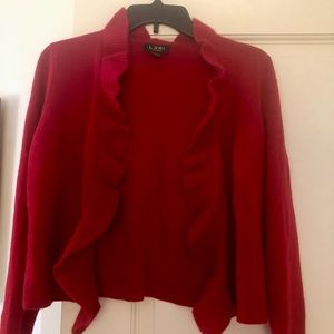 NWOT red LXRI cashmere cardigan